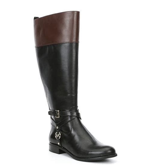 michael michael kors preston two-tone vachetta leather wide calf boots|Amazon.com .